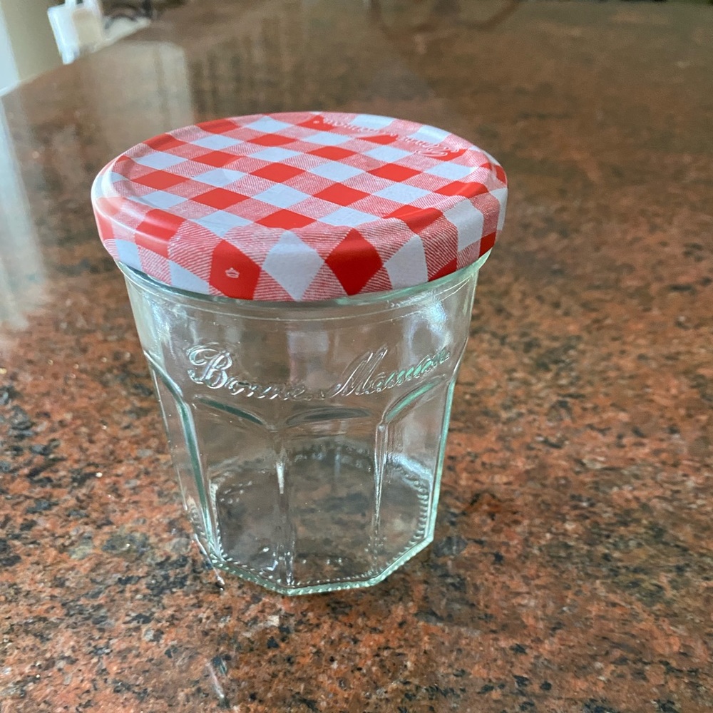 13oz Bonne Maman Glass Jars with checkered lids